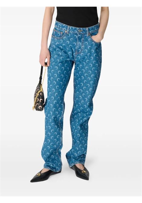 jeans moon laser straight donna blue MARINE SERRE | WPA128BCDEN0002BL05